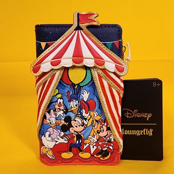 Loungefly Disney Mickey & Friends Circus Tent Flap Wallet NEW - Picture 1 of 13